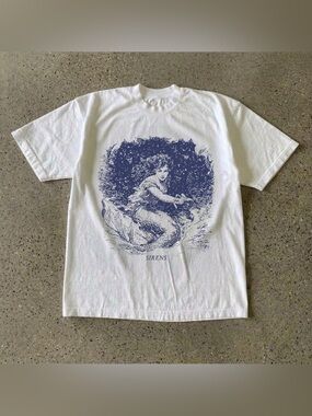 Sirens Mythical Mermaid Blue White Nautical Graphic T-Shirt